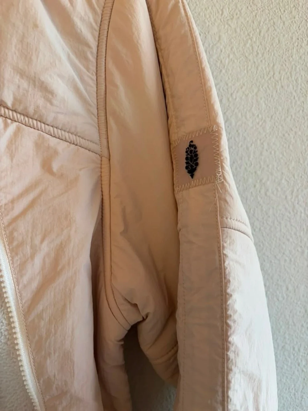 Moncler Cream Sherpa-Trim Bomber Jacket